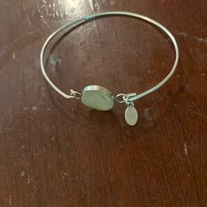 Druzy quartz and silver bracelet